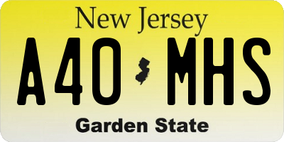 NJ license plate A40MHS