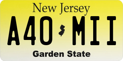 NJ license plate A40MII