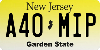 NJ license plate A40MIP