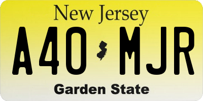 NJ license plate A40MJR