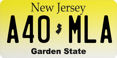 NJ license plate A40MLA