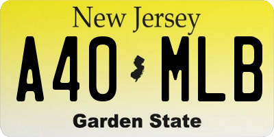 NJ license plate A40MLB