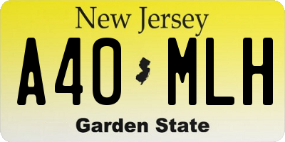 NJ license plate A40MLH
