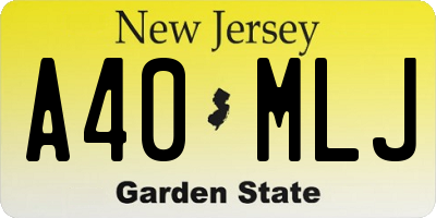 NJ license plate A40MLJ