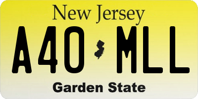 NJ license plate A40MLL