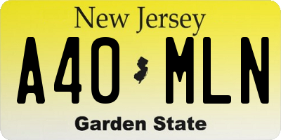 NJ license plate A40MLN