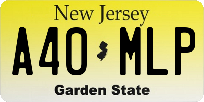NJ license plate A40MLP