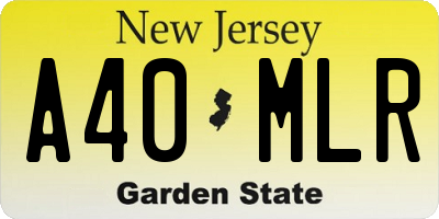 NJ license plate A40MLR