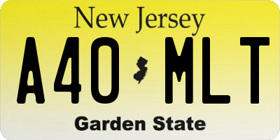 NJ license plate A40MLT