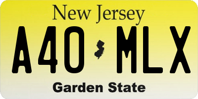 NJ license plate A40MLX
