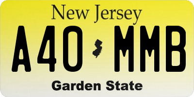 NJ license plate A40MMB