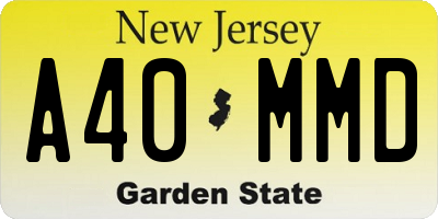 NJ license plate A40MMD