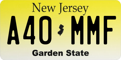 NJ license plate A40MMF