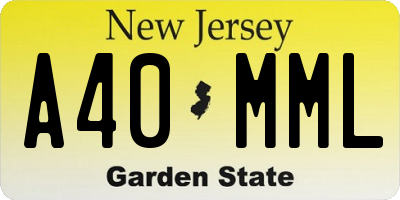 NJ license plate A40MML