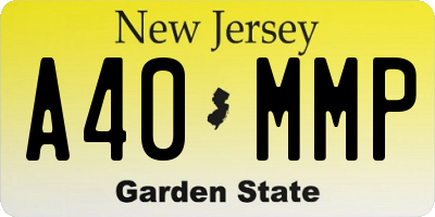 NJ license plate A40MMP