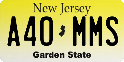 NJ license plate A40MMS