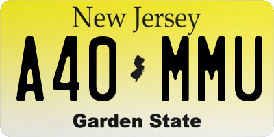 NJ license plate A40MMU
