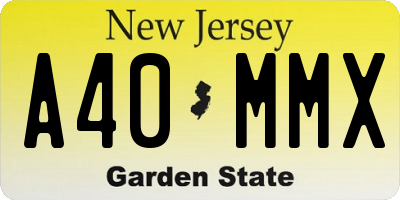 NJ license plate A40MMX
