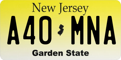 NJ license plate A40MNA