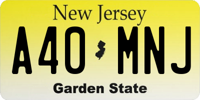 NJ license plate A40MNJ