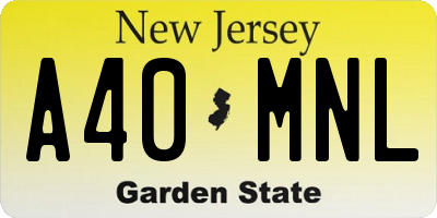 NJ license plate A40MNL
