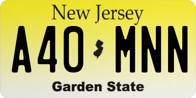 NJ license plate A40MNN