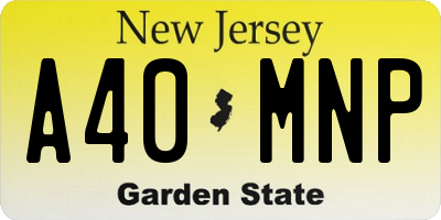 NJ license plate A40MNP