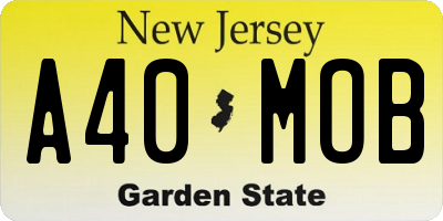 NJ license plate A40MOB