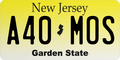 NJ license plate A40MOS
