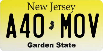 NJ license plate A40MOV