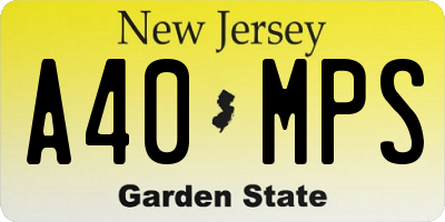 NJ license plate A40MPS