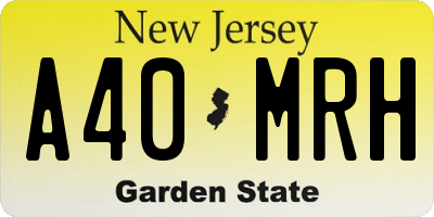 NJ license plate A40MRH
