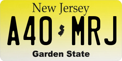 NJ license plate A40MRJ