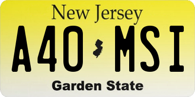 NJ license plate A40MSI