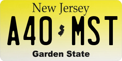 NJ license plate A40MST