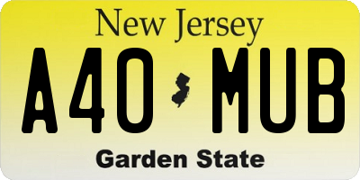 NJ license plate A40MUB