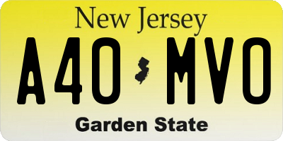 NJ license plate A40MVO