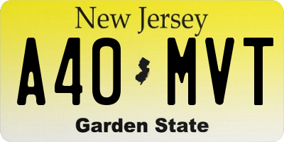 NJ license plate A40MVT