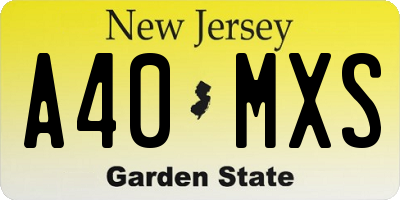 NJ license plate A40MXS