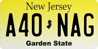 NJ license plate A40NAG