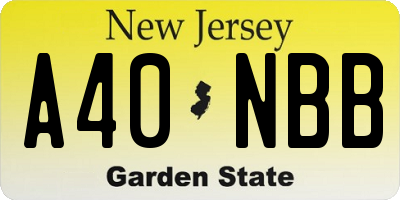 NJ license plate A40NBB