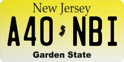 NJ license plate A40NBI