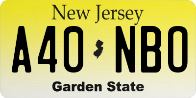 NJ license plate A40NBO