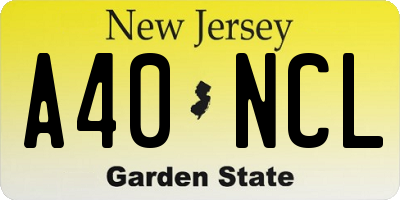 NJ license plate A40NCL