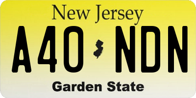 NJ license plate A40NDN