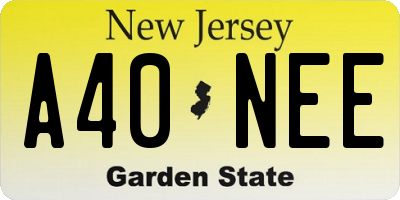 NJ license plate A40NEE