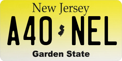 NJ license plate A40NEL