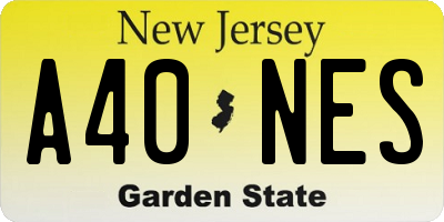 NJ license plate A40NES