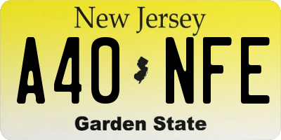 NJ license plate A40NFE