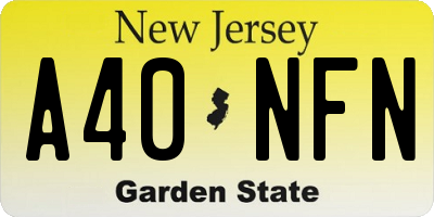 NJ license plate A40NFN